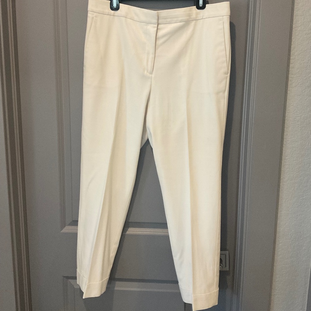 Ann Taylor Ivory Ankle Lined Pants Size 12